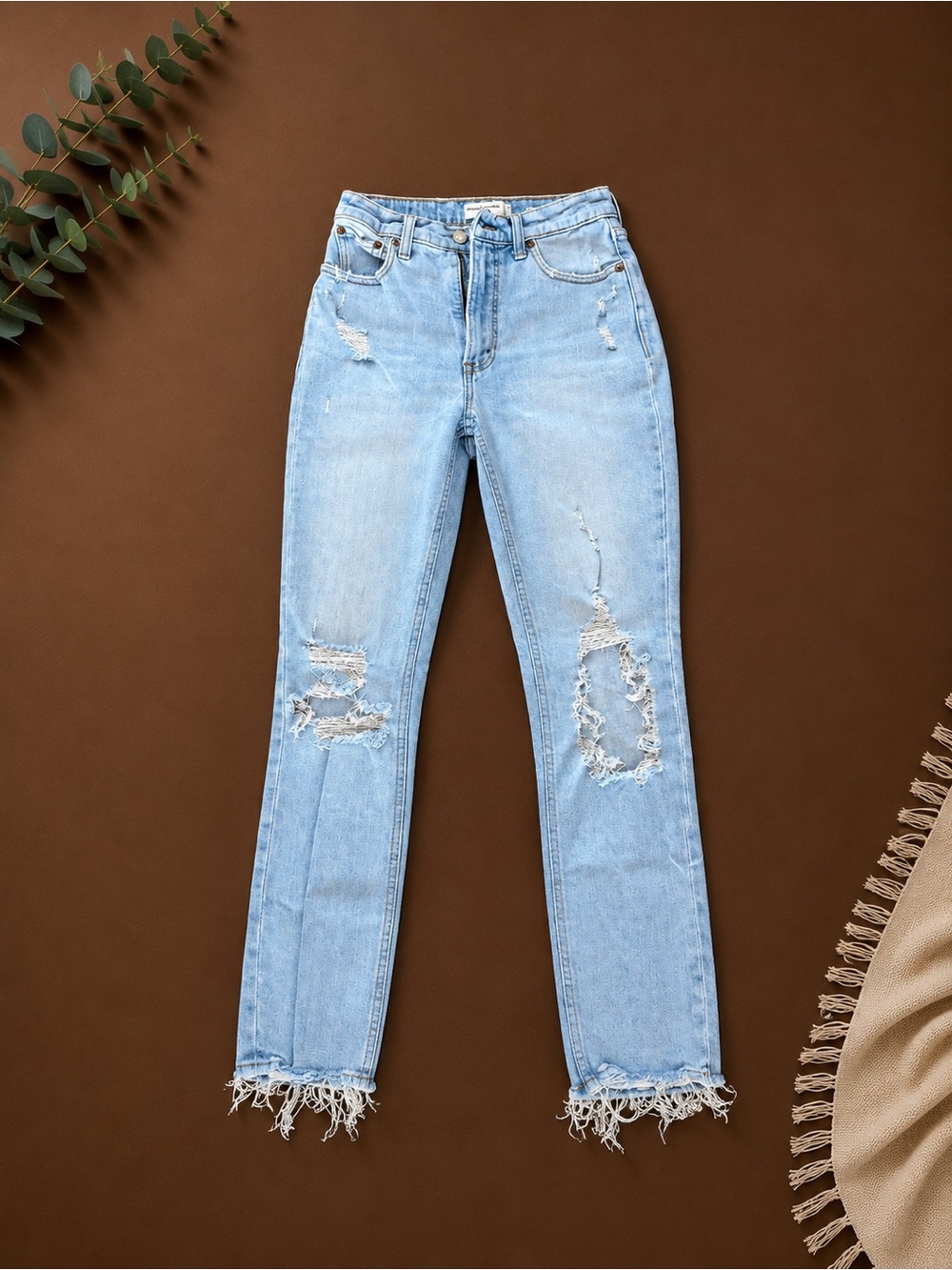 Abercrombie & Fitch Light Blue Distressed Skinny Jeans